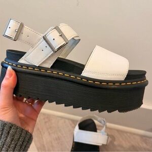 Dr. Martens White and Black Platform Sandals